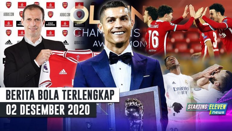 Berita Bola 2 Desember 2020: Ronaldo Raih Golden Foot Awards – Madrid Tumbang, Liverpool Menang – Allegri Gantikan Arteta