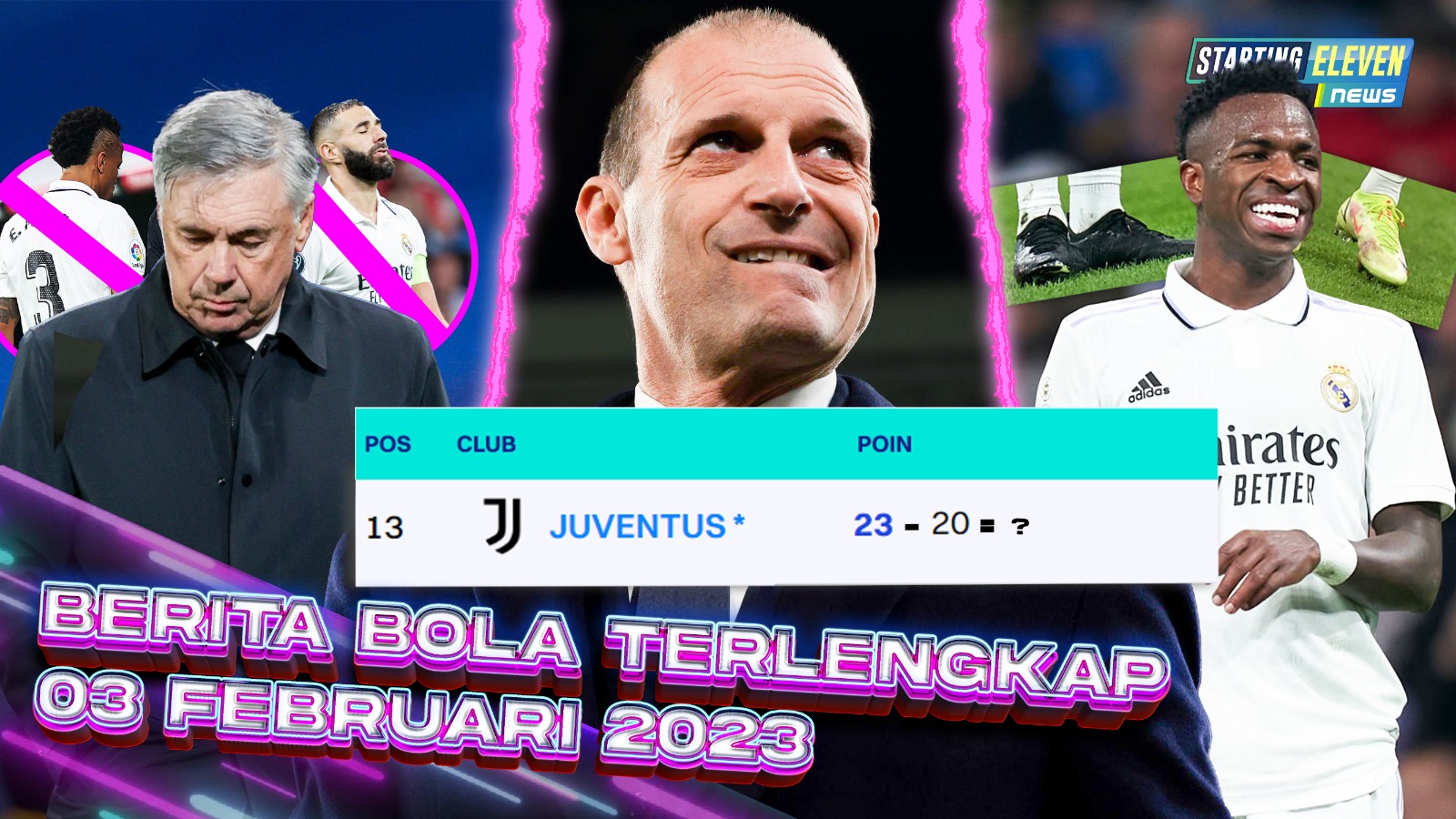 Vini Pakai Sepatu Beda Merek - ANCUR! Juve Dikurangi 20 Poin Lagi? - GAWAT! Para Pemain Madrid Cedera