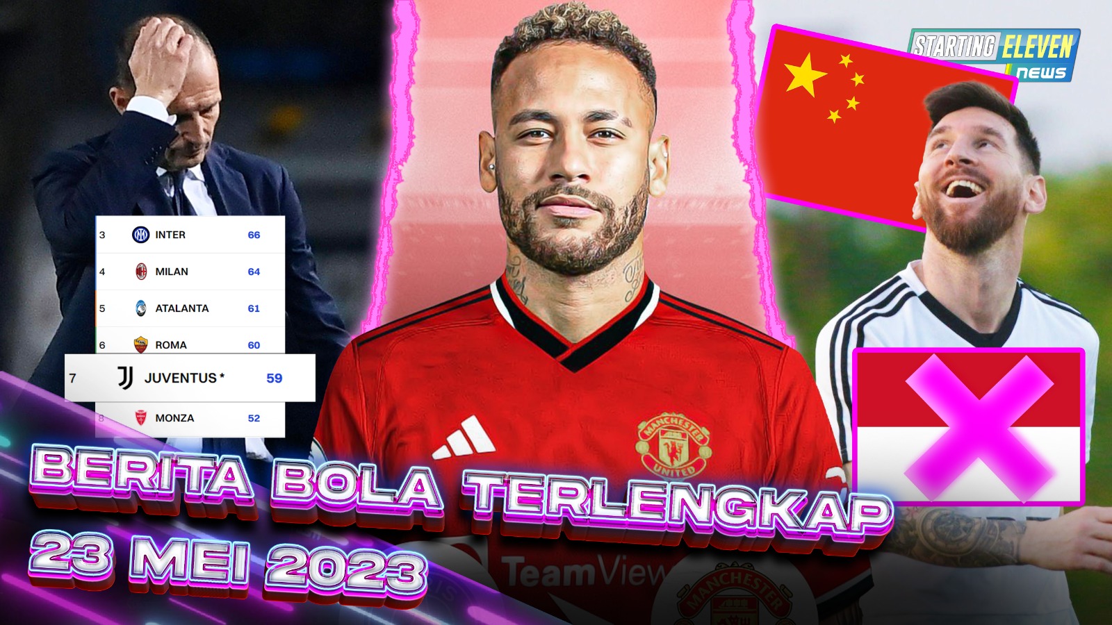 APES! Juve DIkurangi 10 Poin - AMEZING! MU Datangkan Neymar - Bukan Indonesia, Messi ke China?