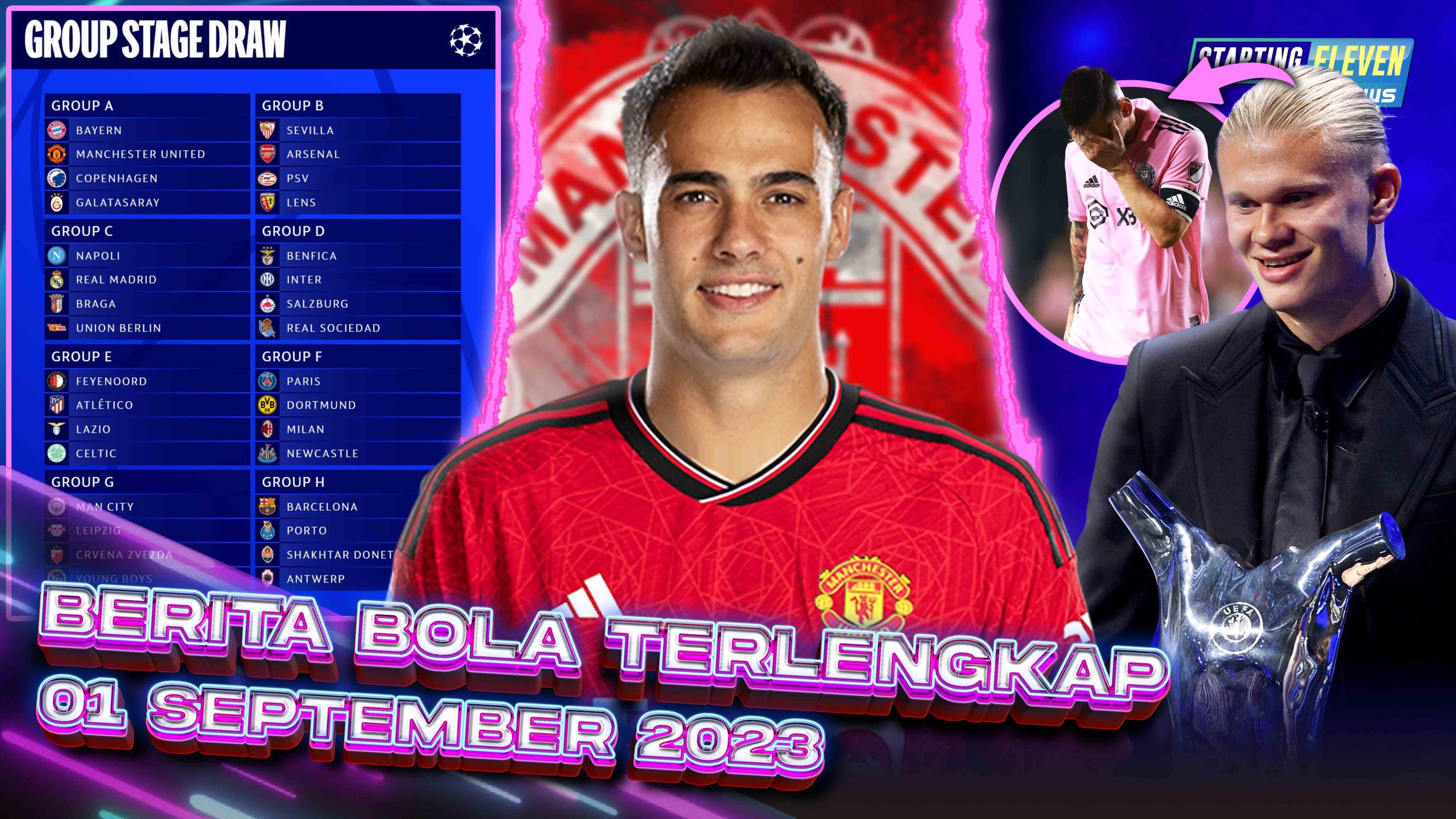 Haaland KALAHKAN Messi - MU Pinjam Reguilon - Drawing Liga Champions