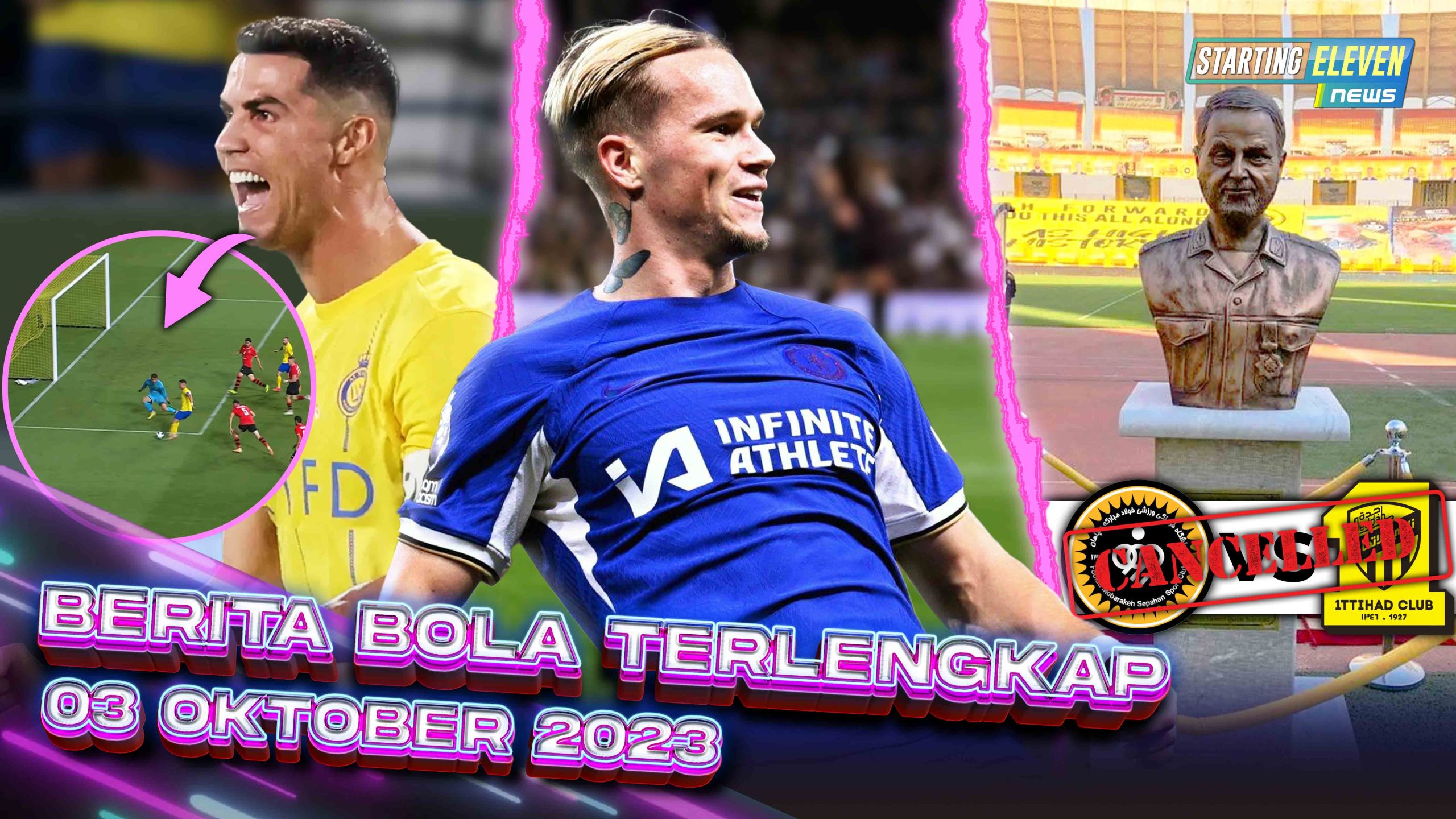 Pecah Telur, Mudryk Cetak Gol - Ronaldo Bikin Gol Indah - Hanya Karena Patung, Laga ACL Batal